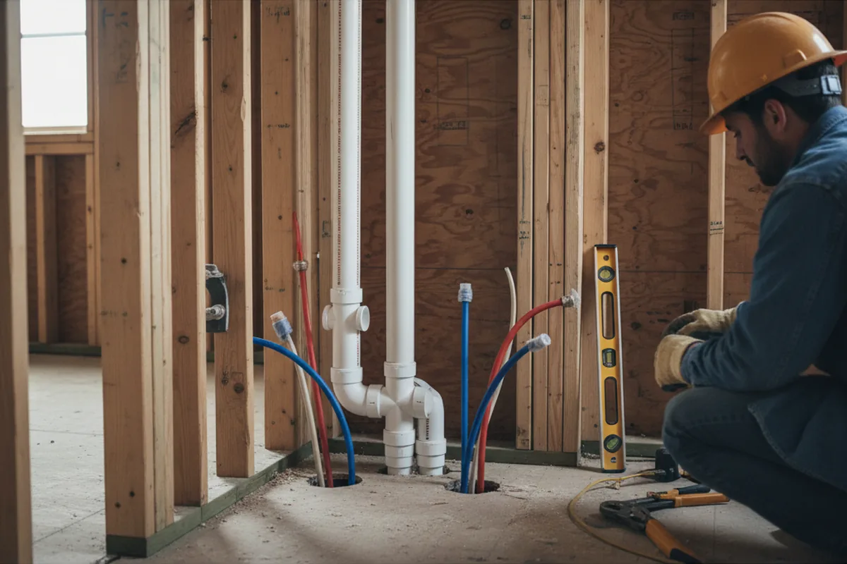 Drain and supply rough-in during Toilet Repair and Installation in Cunningham